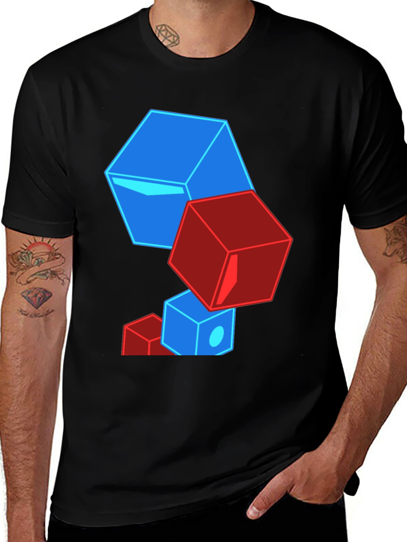 Geometric Cube T-Shirt - Bold Graphic Tee