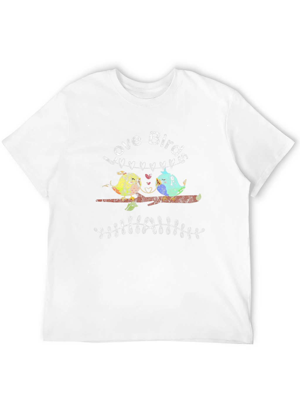 Love Birds Graphic Tee - Black Cotton T-Shirt