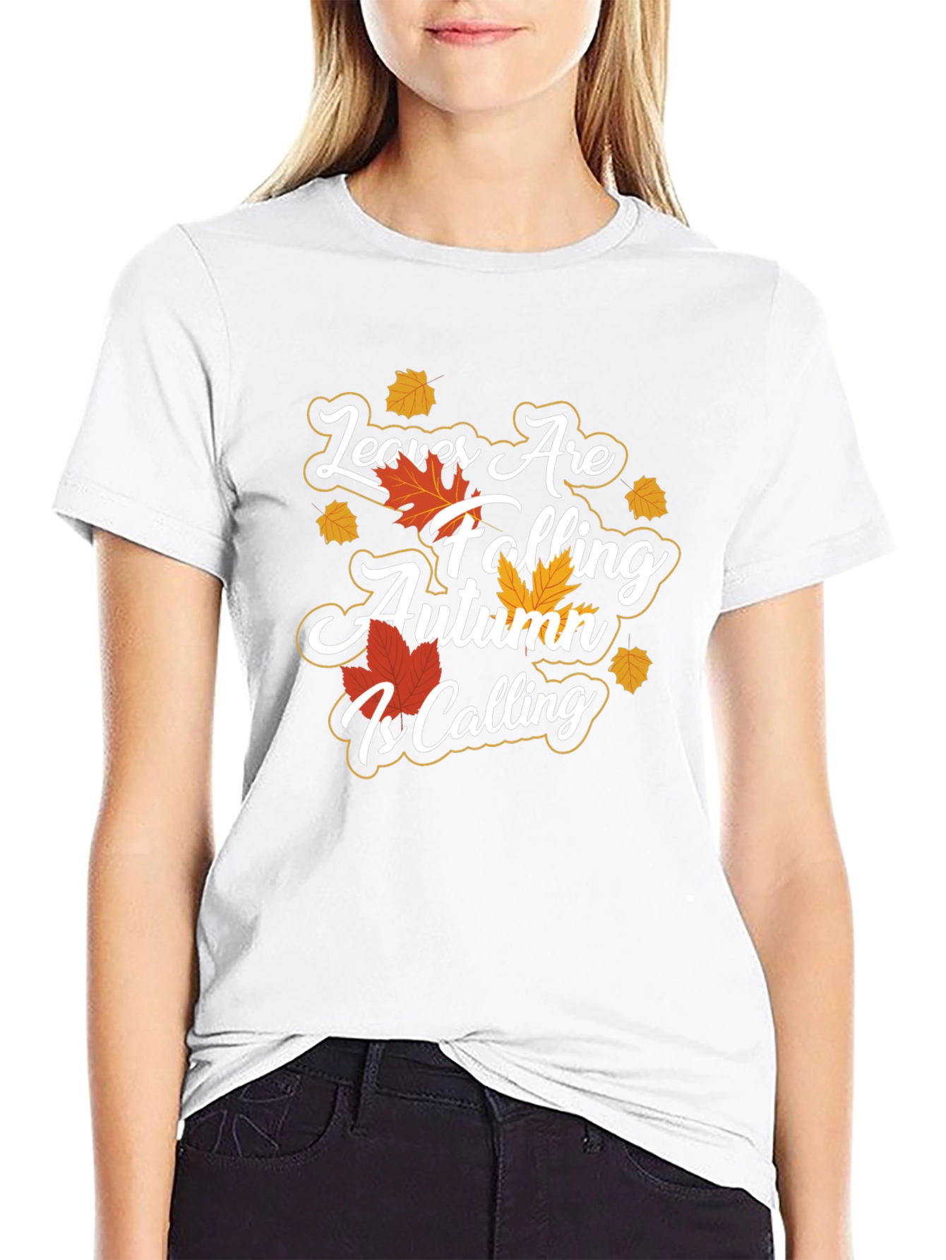 Autumn Calling T-Shirt - Falling Leaves Design