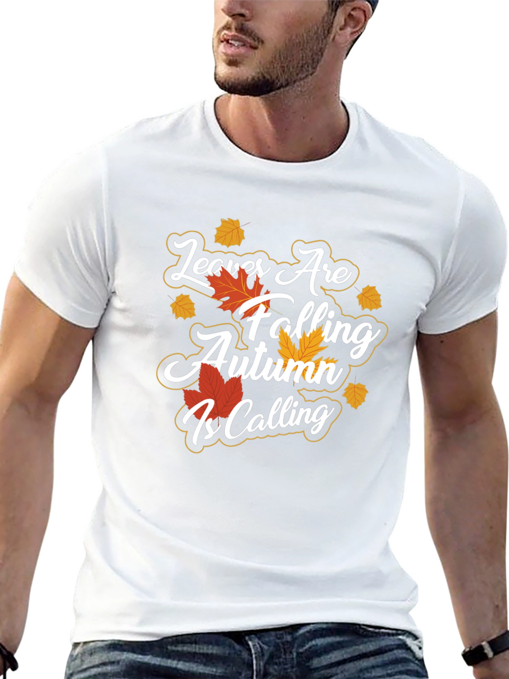 Autumn Calling T-Shirt - Falling Leaves Design