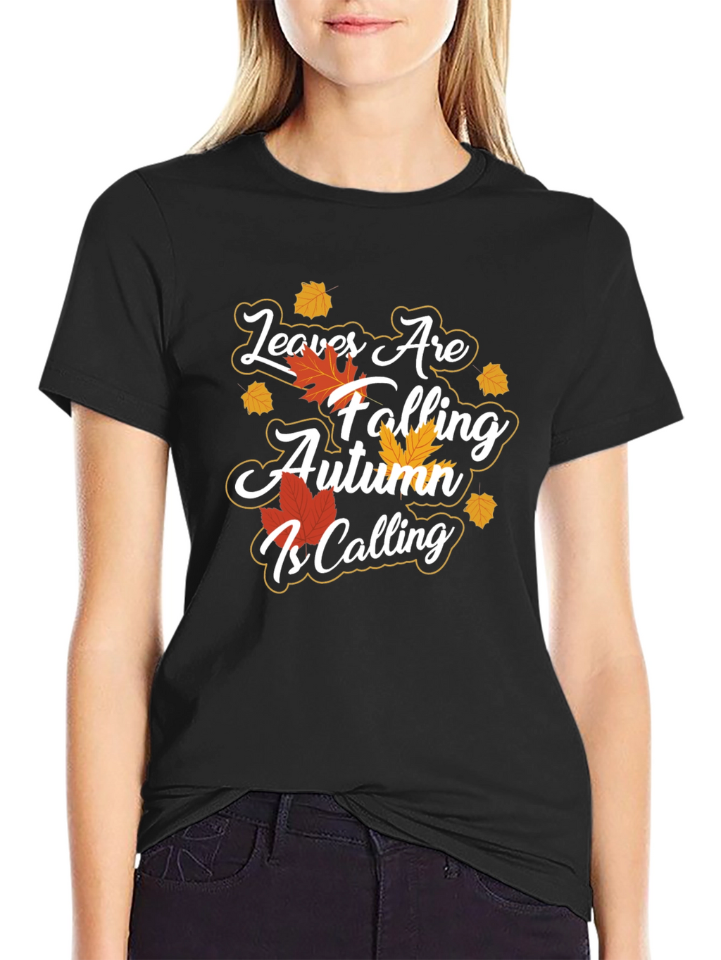 Autumn Calling T-Shirt - Falling Leaves Design