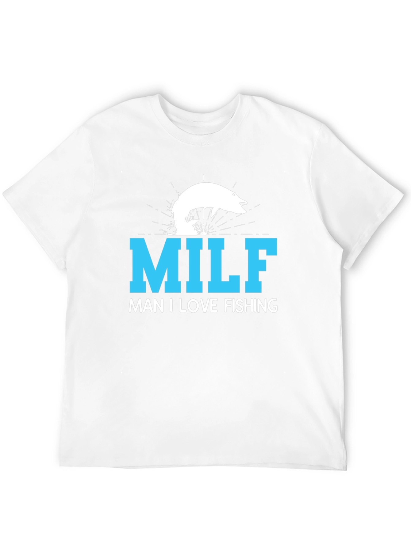 MILF Man I Love Fishing T-Shirt Black Cotton Tee