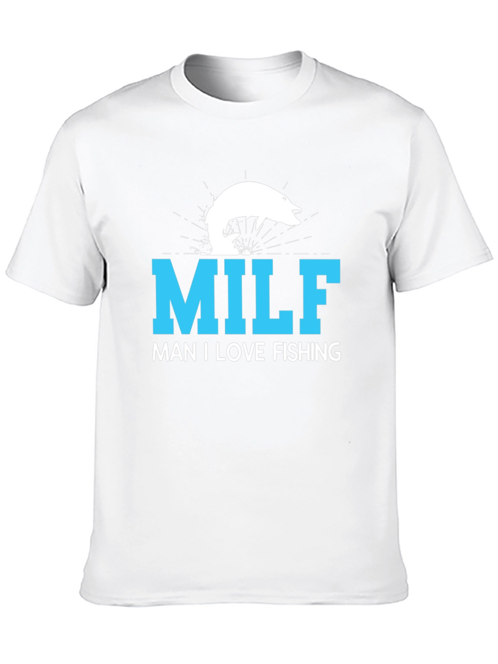 MILF Man I Love Fishing T-Shirt Black Cotton Tee