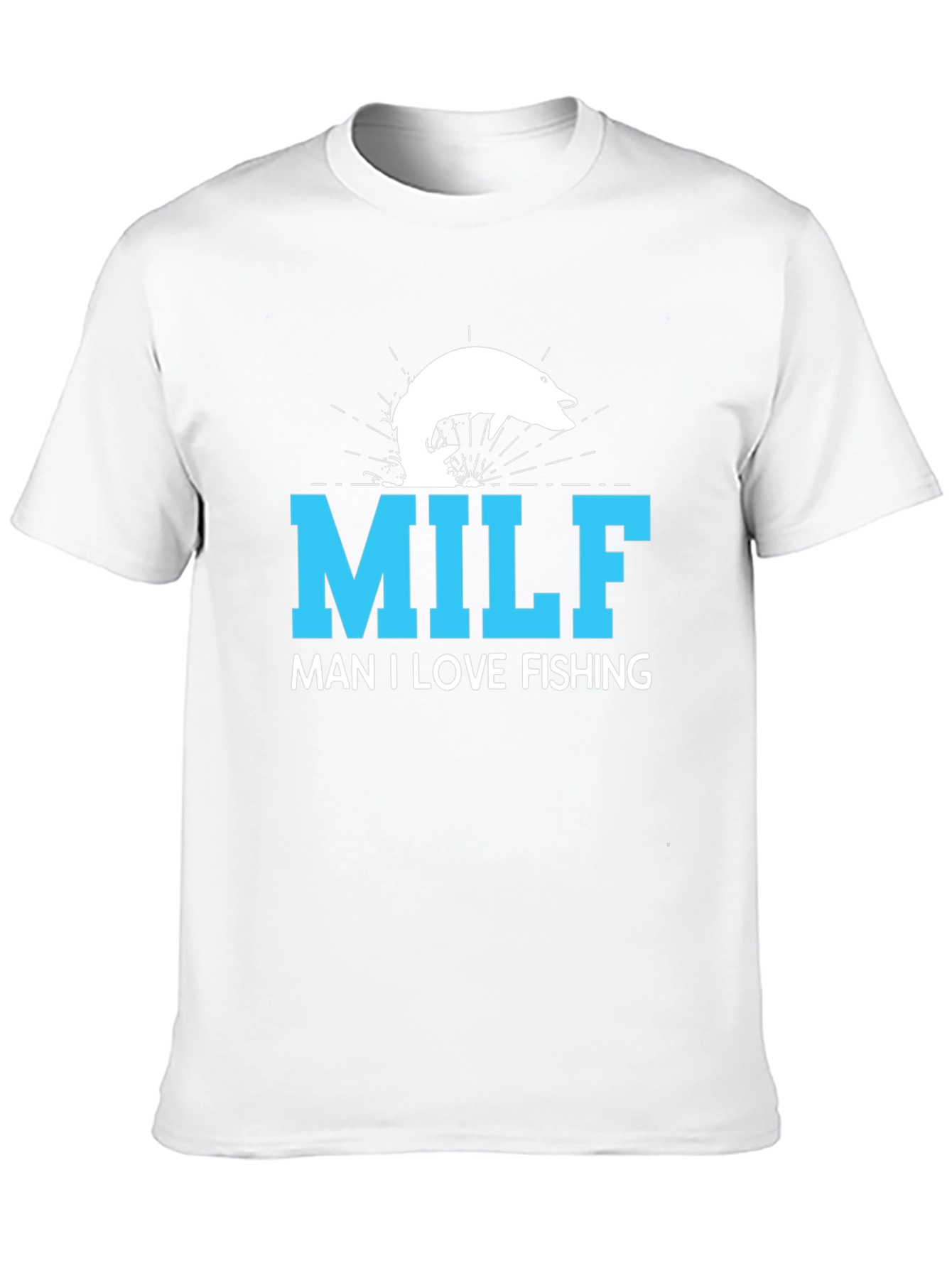 MILF Man I Love Fishing T-Shirt Black Cotton Tee