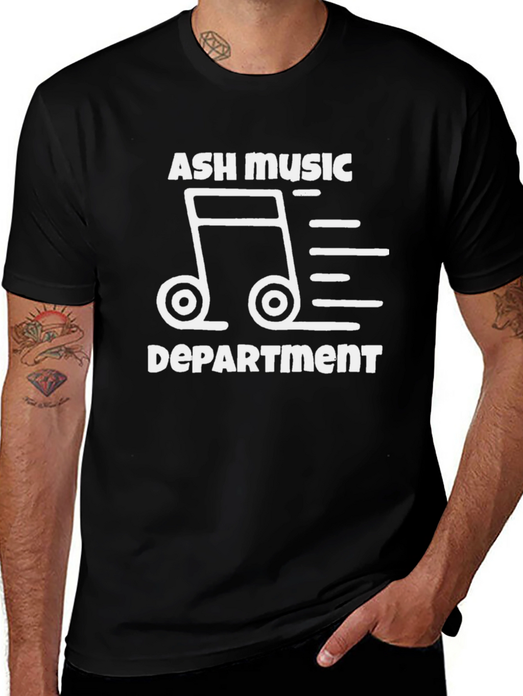 Ash Music Department Graphic Tee - Black Cotton T-Shirt