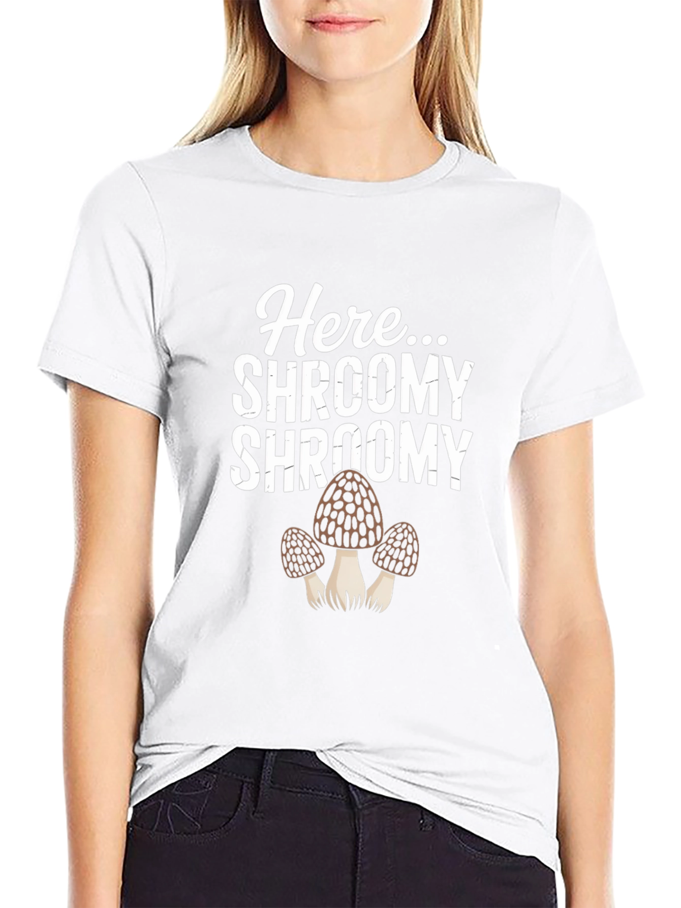 Here Shroomy Mushroom Graphic T-Shirt