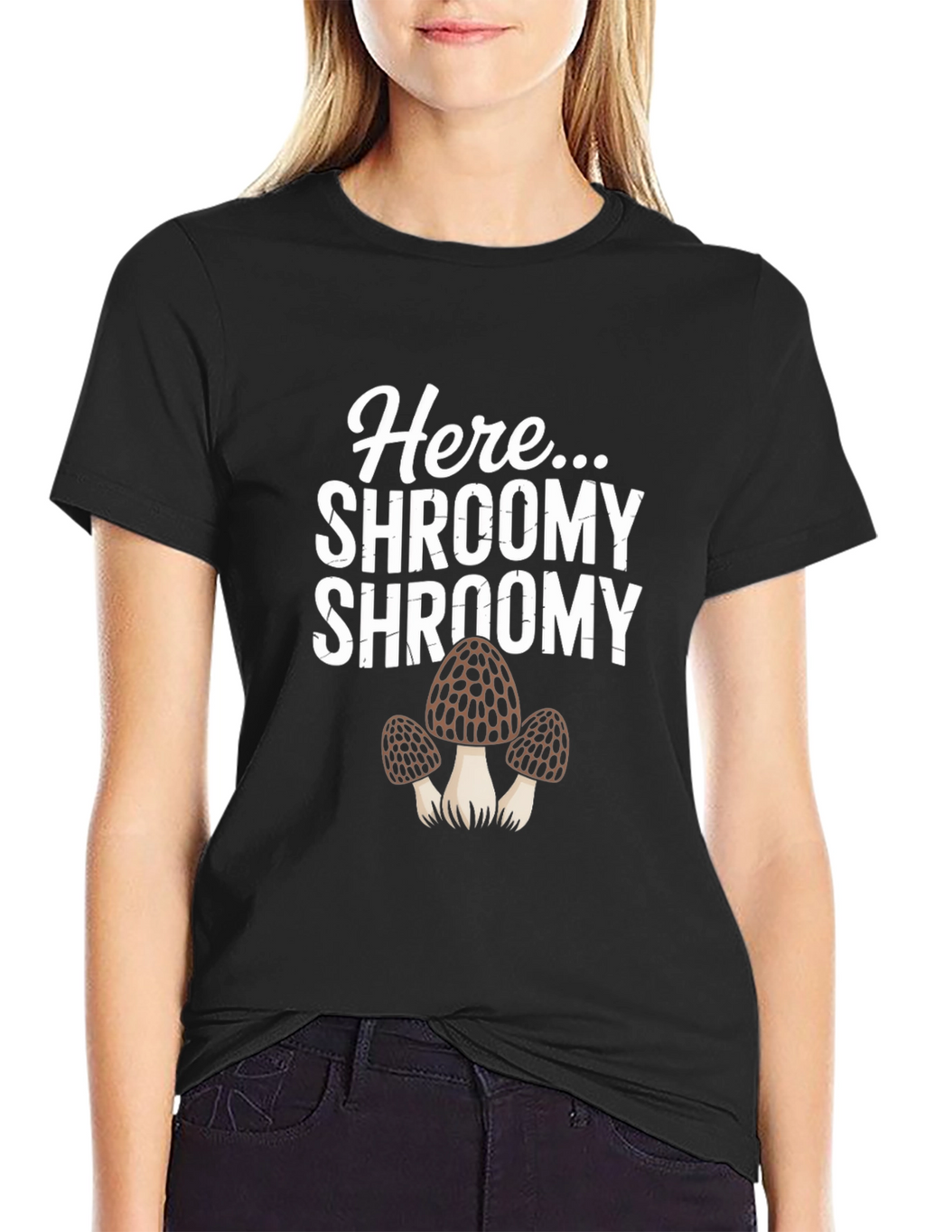 Here Shroomy Mushroom Graphic T-Shirt