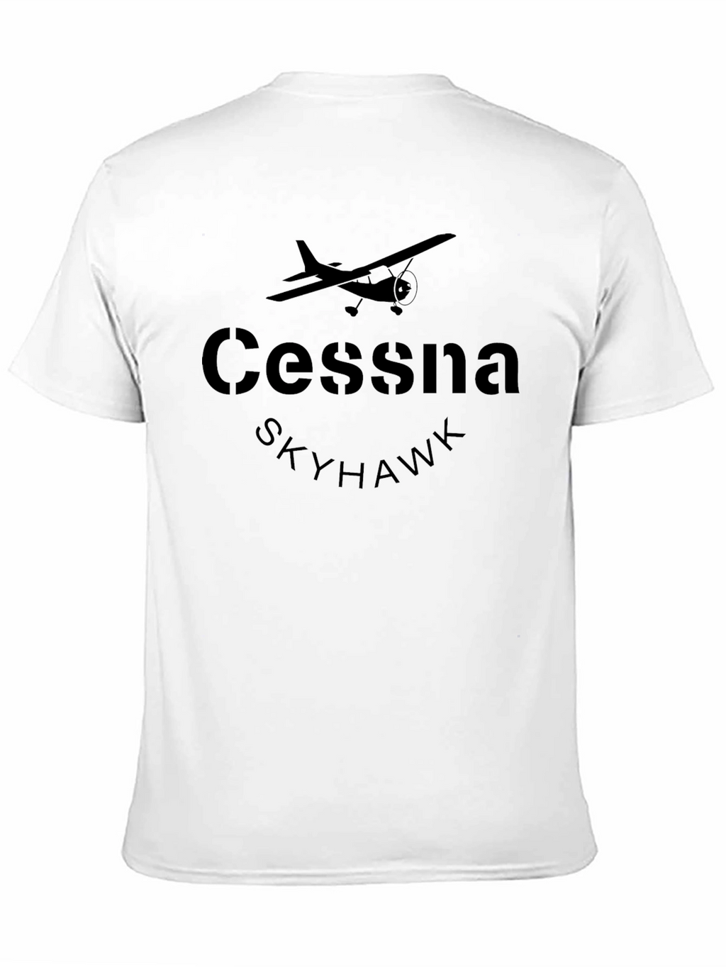 Cessna Skyhawk Airplane Black Graphic T-Shirt