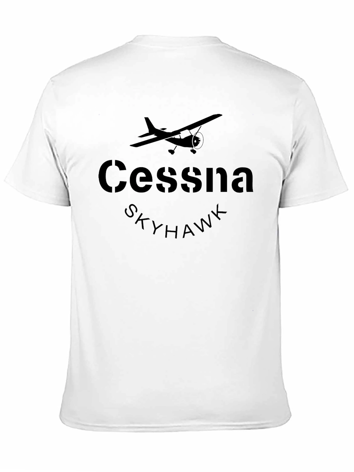 Cessna Skyhawk Airplane Black Graphic T-Shirt