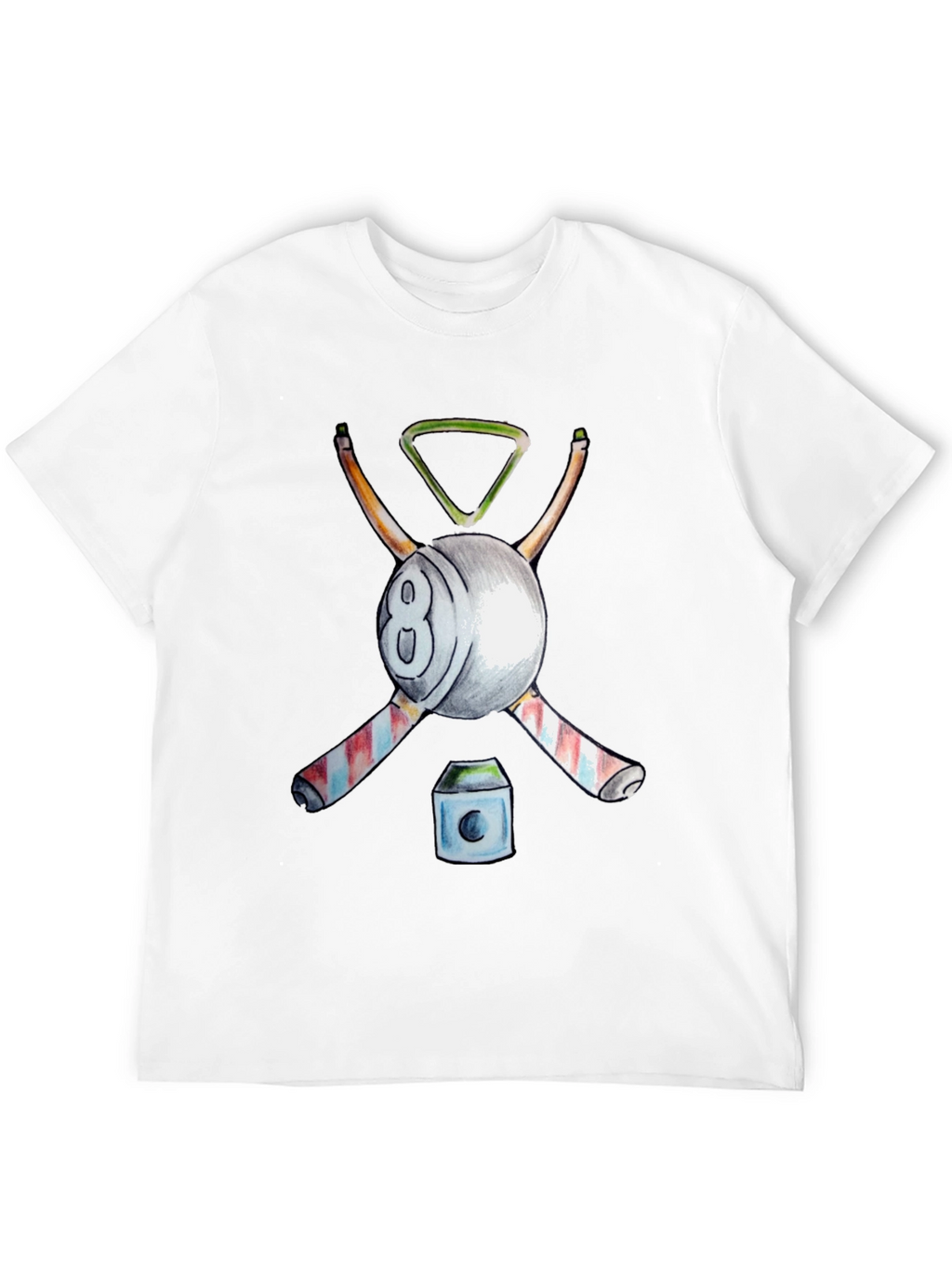 Billiards T-Shirt - 8 Ball Cue Rack Design