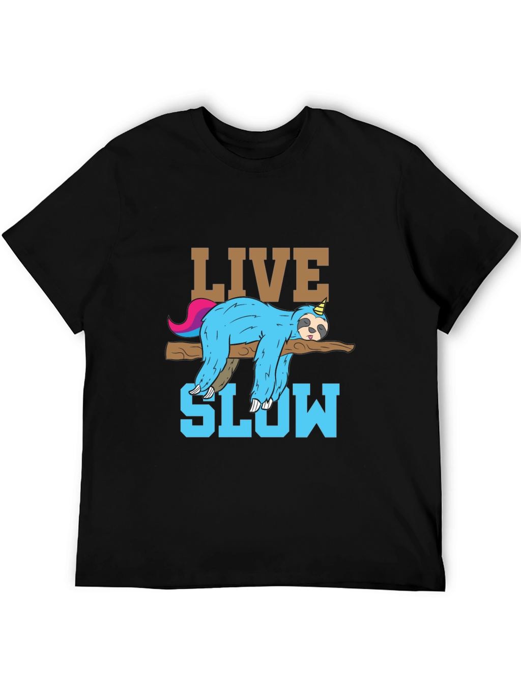 Live Slow Sloth T-Shirt - Relaxed Unisex Tee