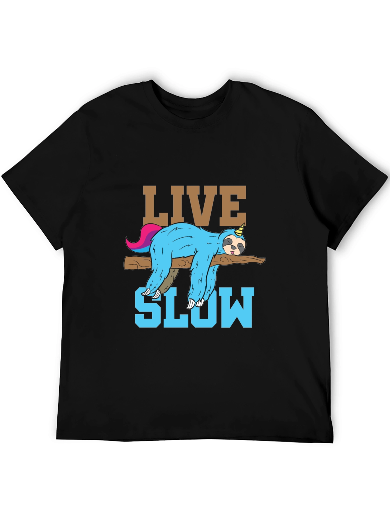 Live Slow Sloth T-Shirt - Relaxed Unisex Tee