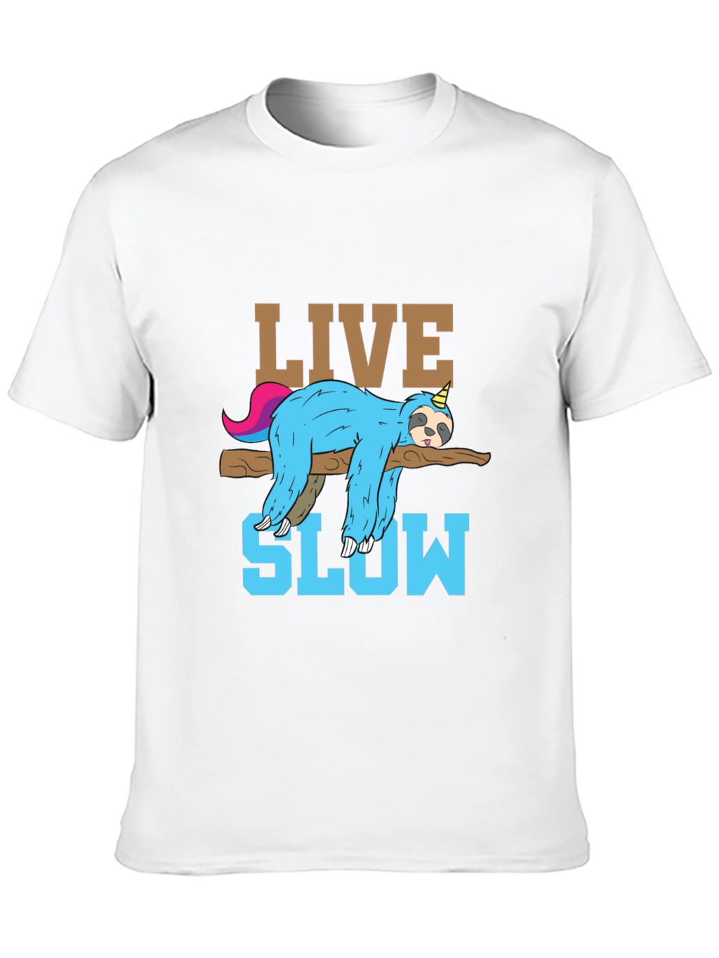Live Slow Sloth T-Shirt - Relaxed Unisex Tee