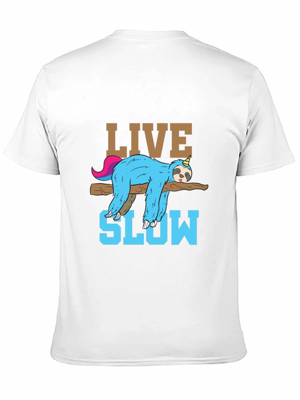 Live Slow Sloth T-Shirt - Relaxed Unisex Tee