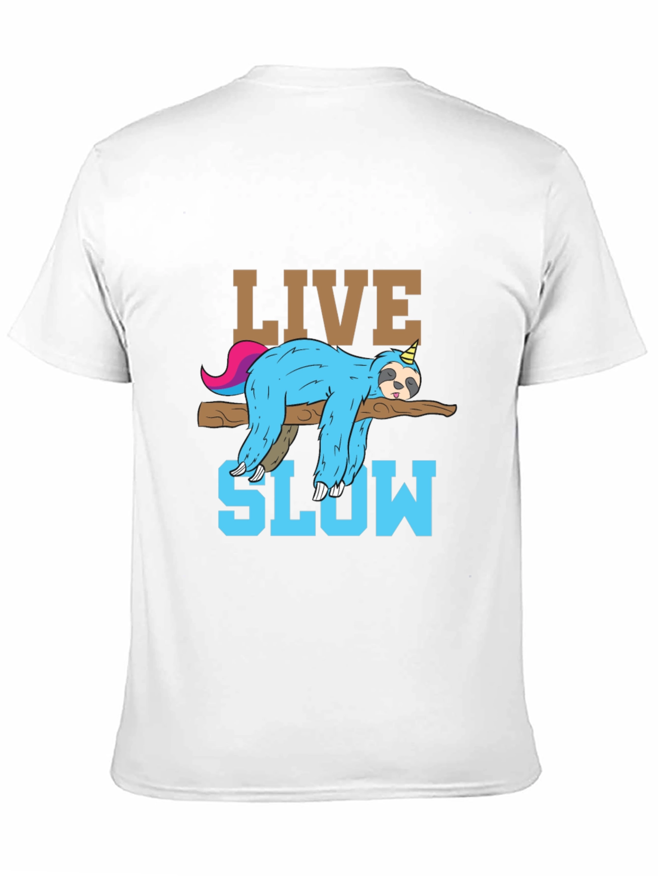 Live Slow Sloth T-Shirt - Relaxed Unisex Tee