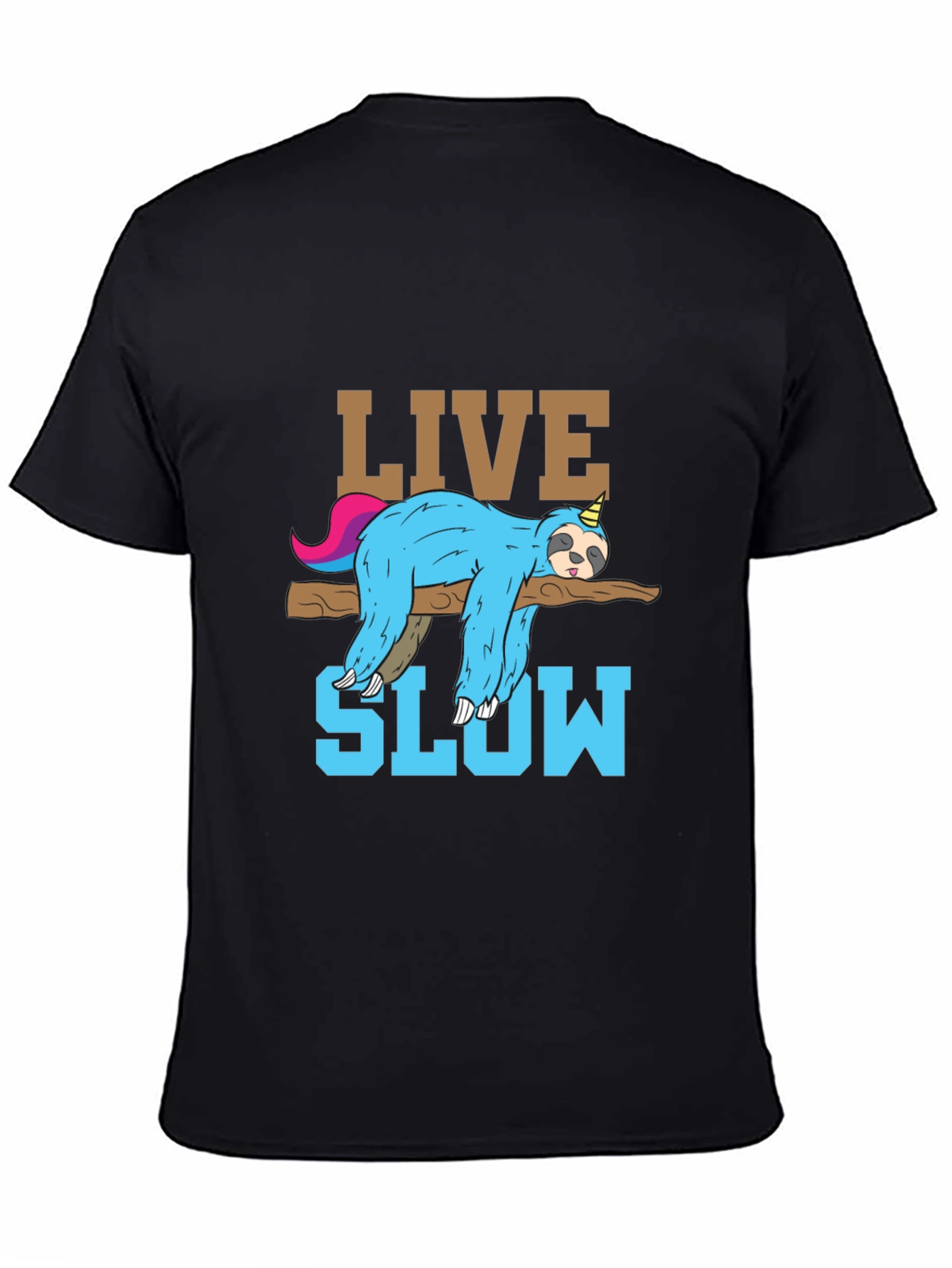 Live Slow Sloth T-Shirt - Relaxed Unisex Tee