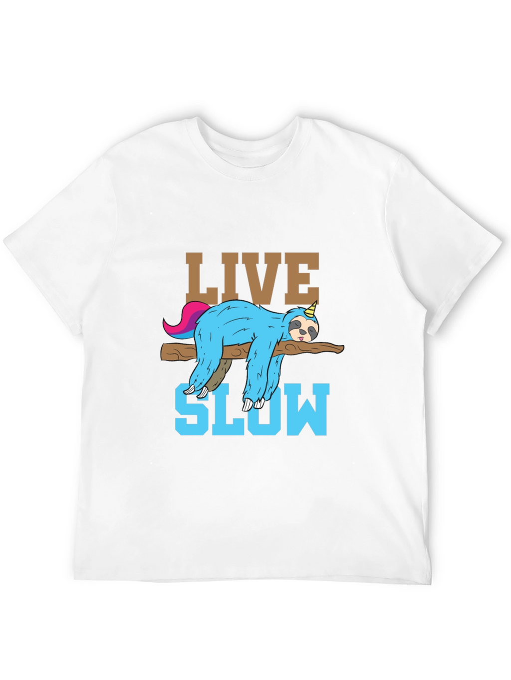 Live Slow Sloth T-Shirt - Relaxed Unisex Tee
