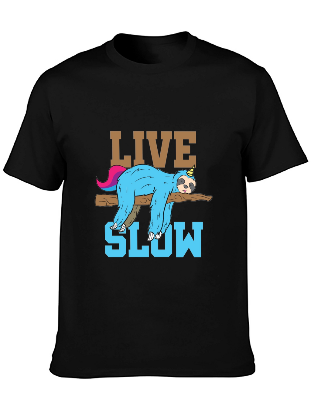 Live Slow Sloth T-Shirt - Relaxed Unisex Tee