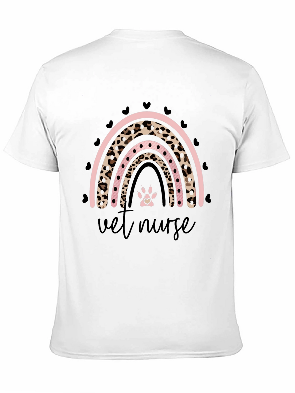 Vet Nurse Leopard Rainbow T-Shirt