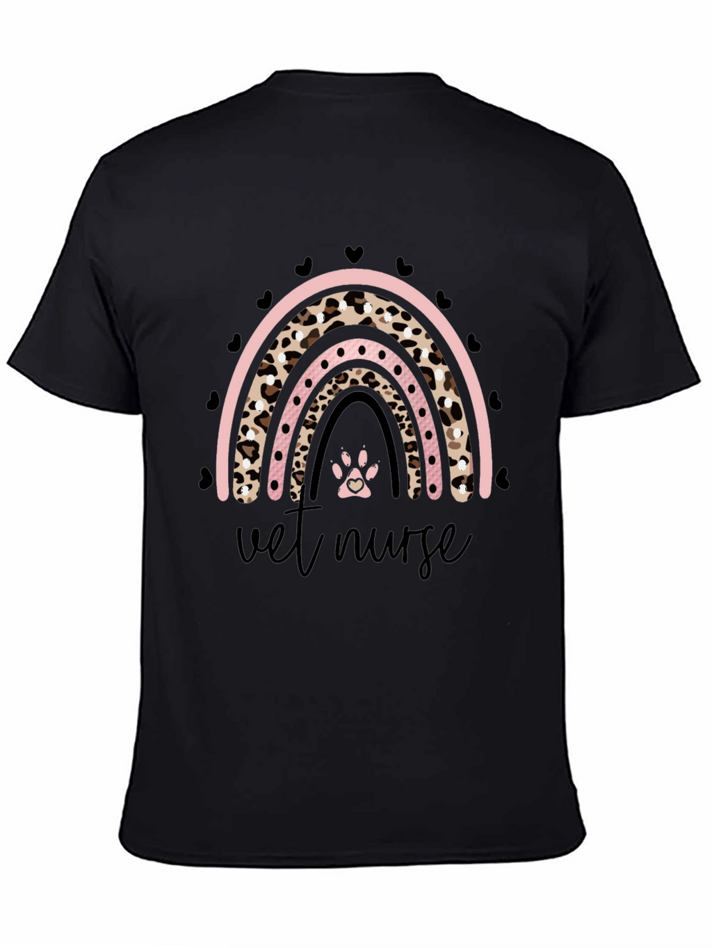 Vet Nurse Leopard Rainbow T-Shirt