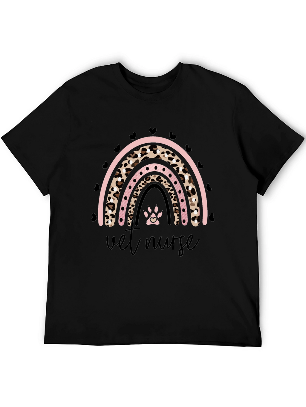 Vet Nurse Leopard Rainbow T-Shirt
