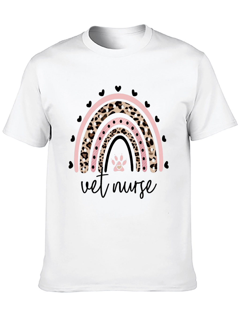 Vet Nurse Leopard Rainbow T-Shirt