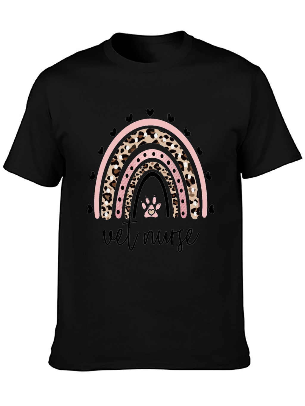 Vet Nurse Leopard Rainbow T-Shirt