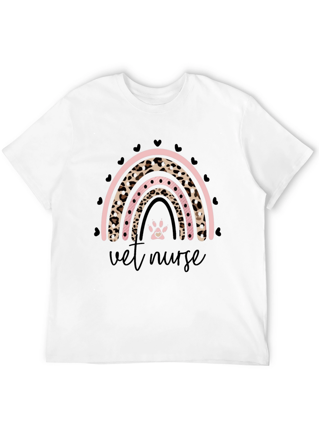 Vet Nurse Leopard Rainbow T-Shirt