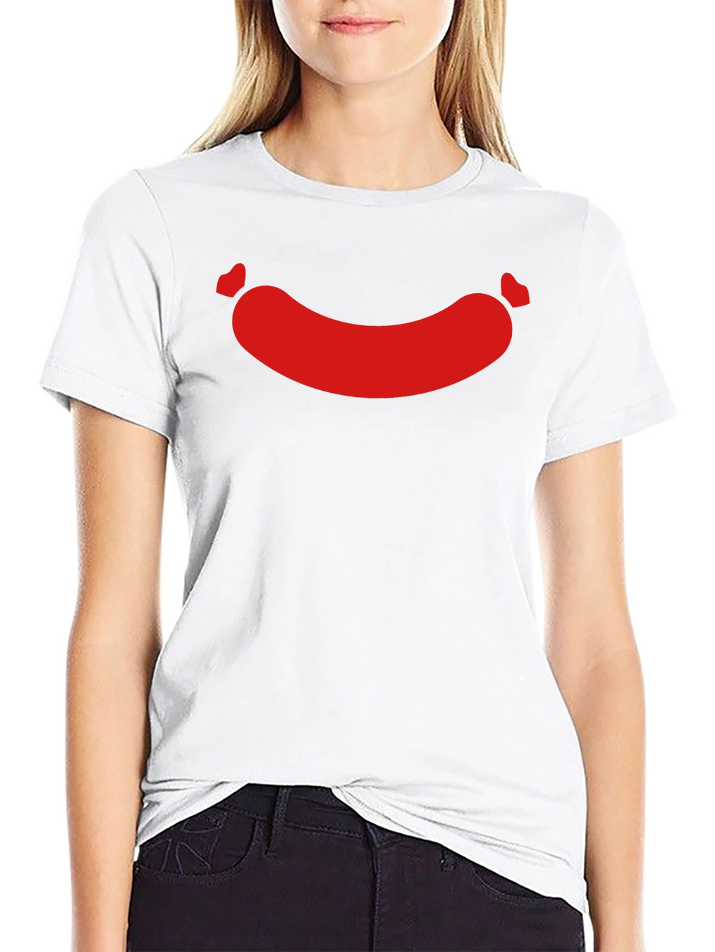 Funny Sausage Graphic Tee - Casual Black T-Shirt