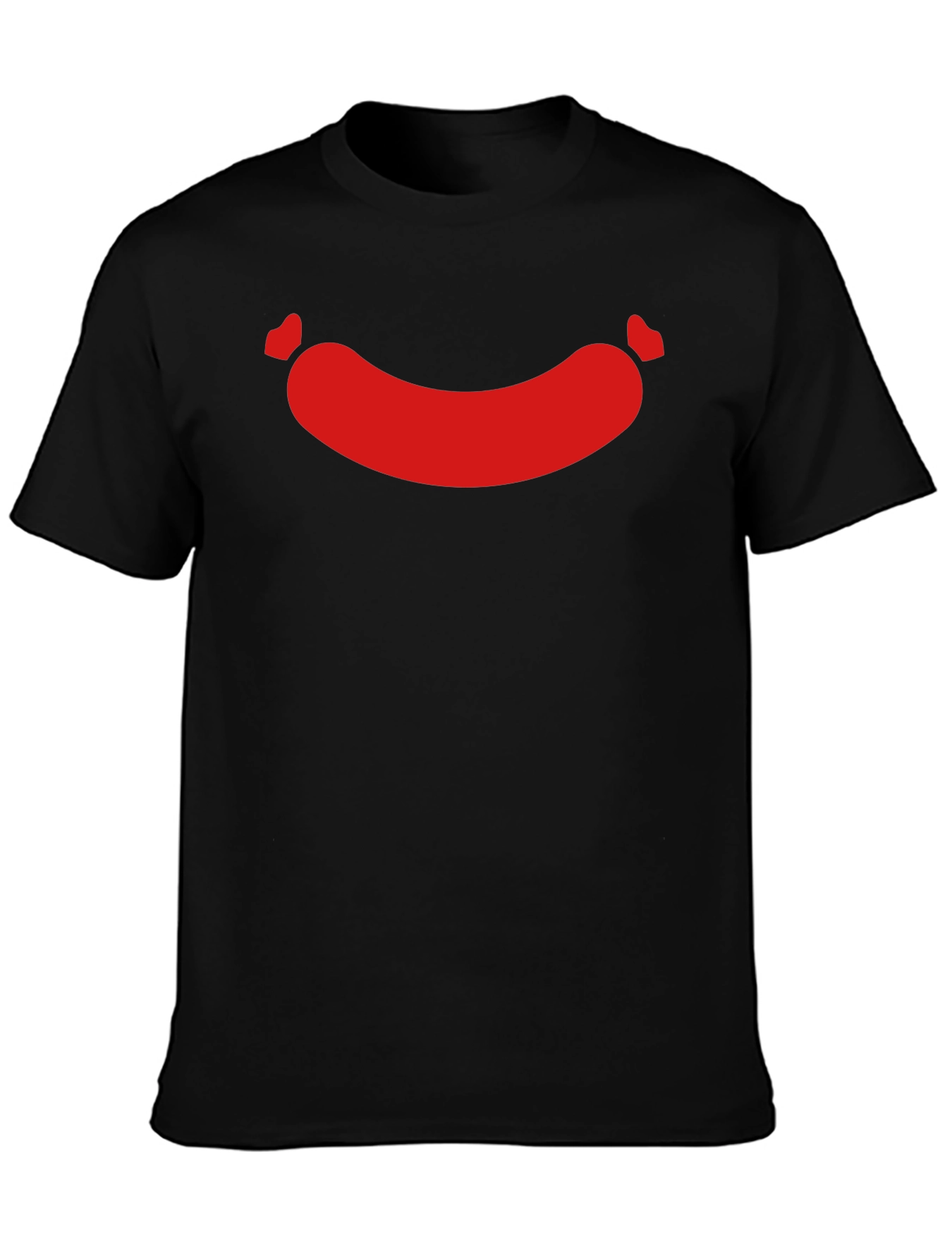 Funny Sausage Graphic Tee - Casual Black T-Shirt