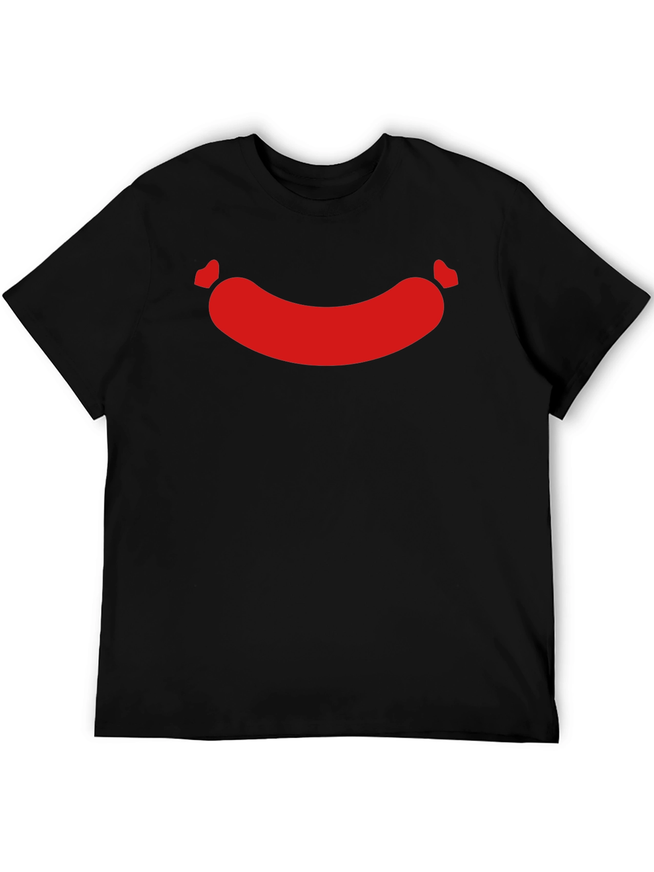 Funny Sausage Graphic Tee - Casual Black T-Shirt