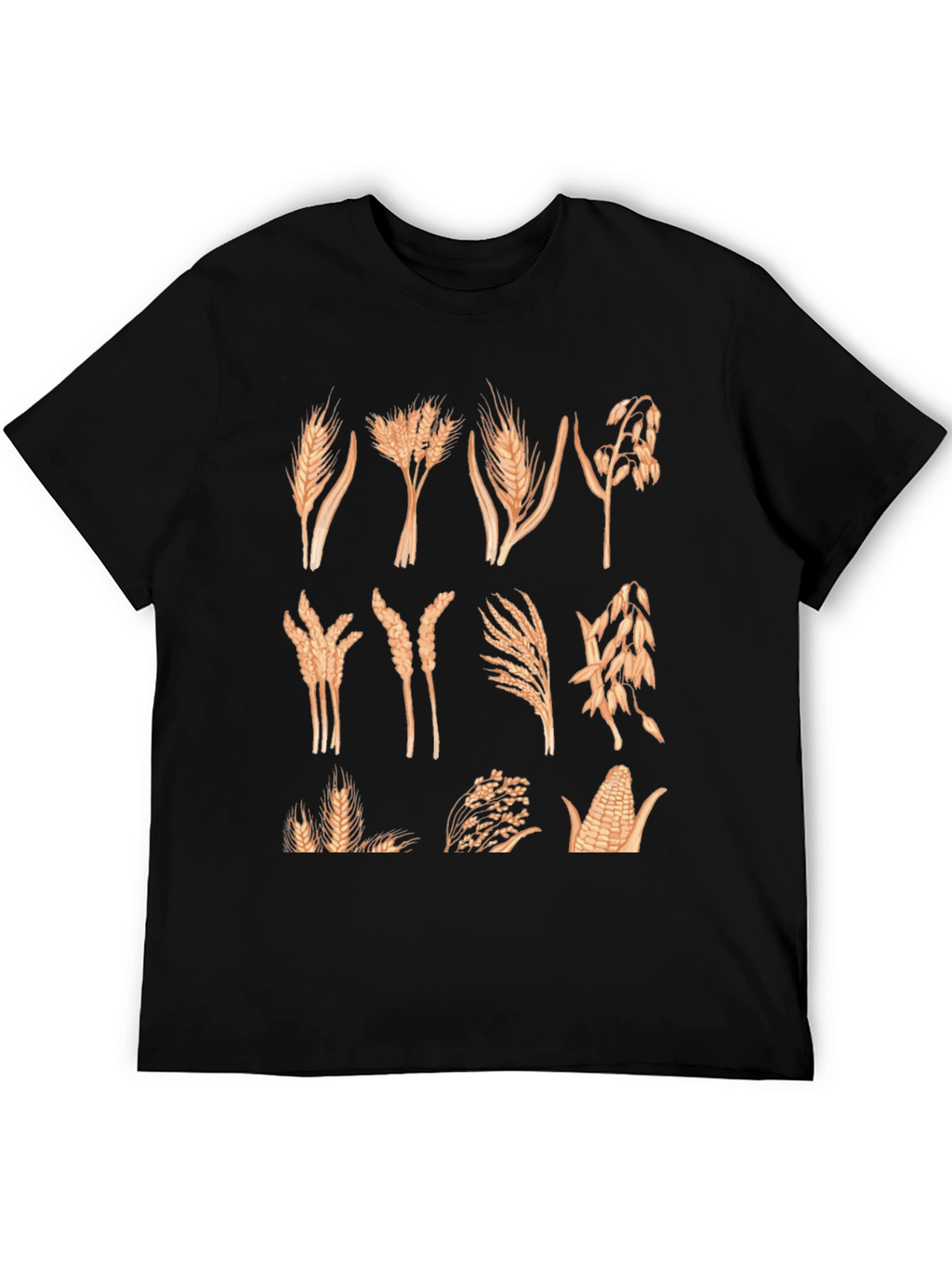 Wheat & Grain Graphic Tee - Unisex Black T-Shirt