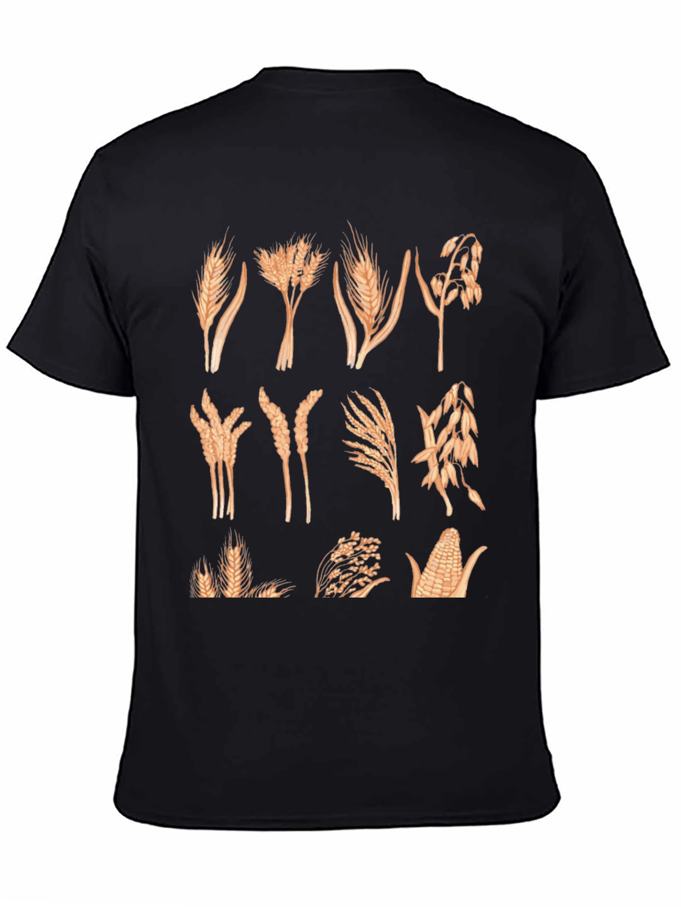 Wheat & Grain Graphic Tee - Unisex Black T-Shirt