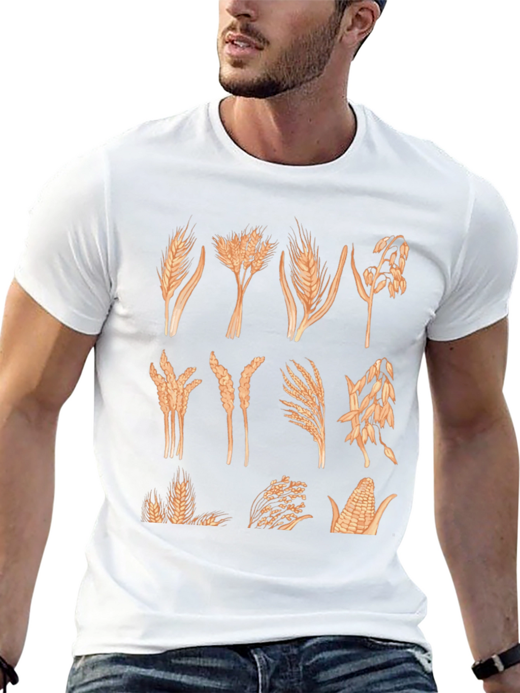Wheat & Grain Graphic Tee - Unisex Black T-Shirt