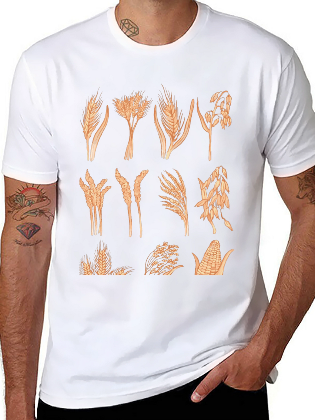 Wheat & Grain Graphic Tee - Unisex Black T-Shirt