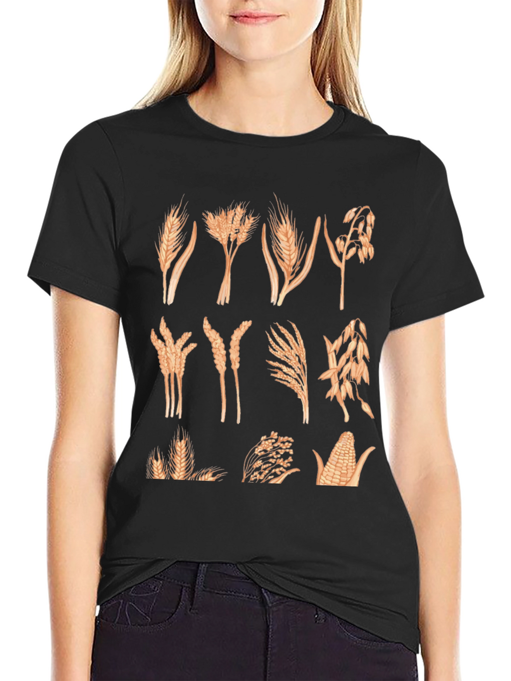 Wheat & Grain Graphic Tee - Unisex Black T-Shirt