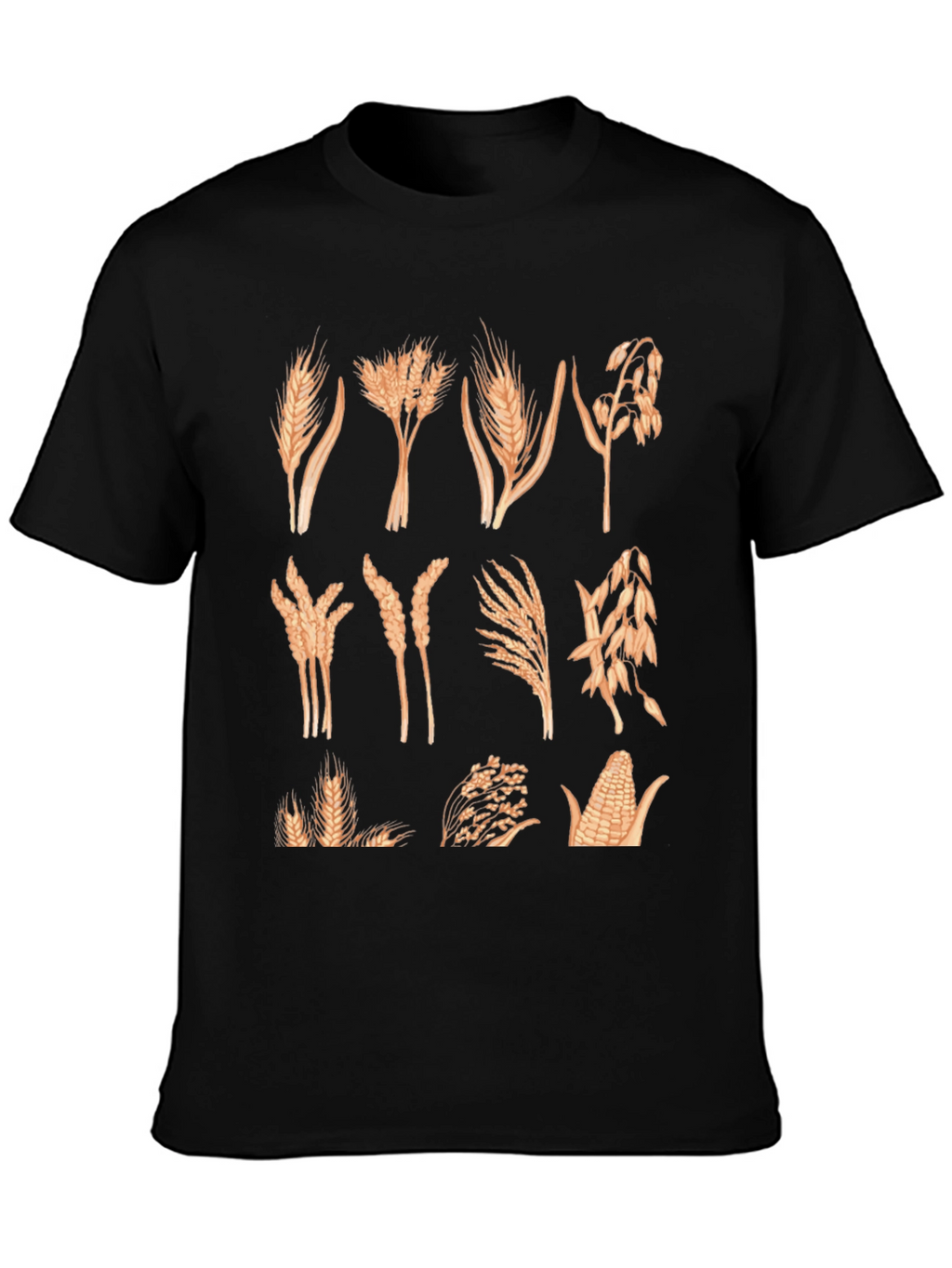 Wheat & Grain Graphic Tee - Unisex Black T-Shirt