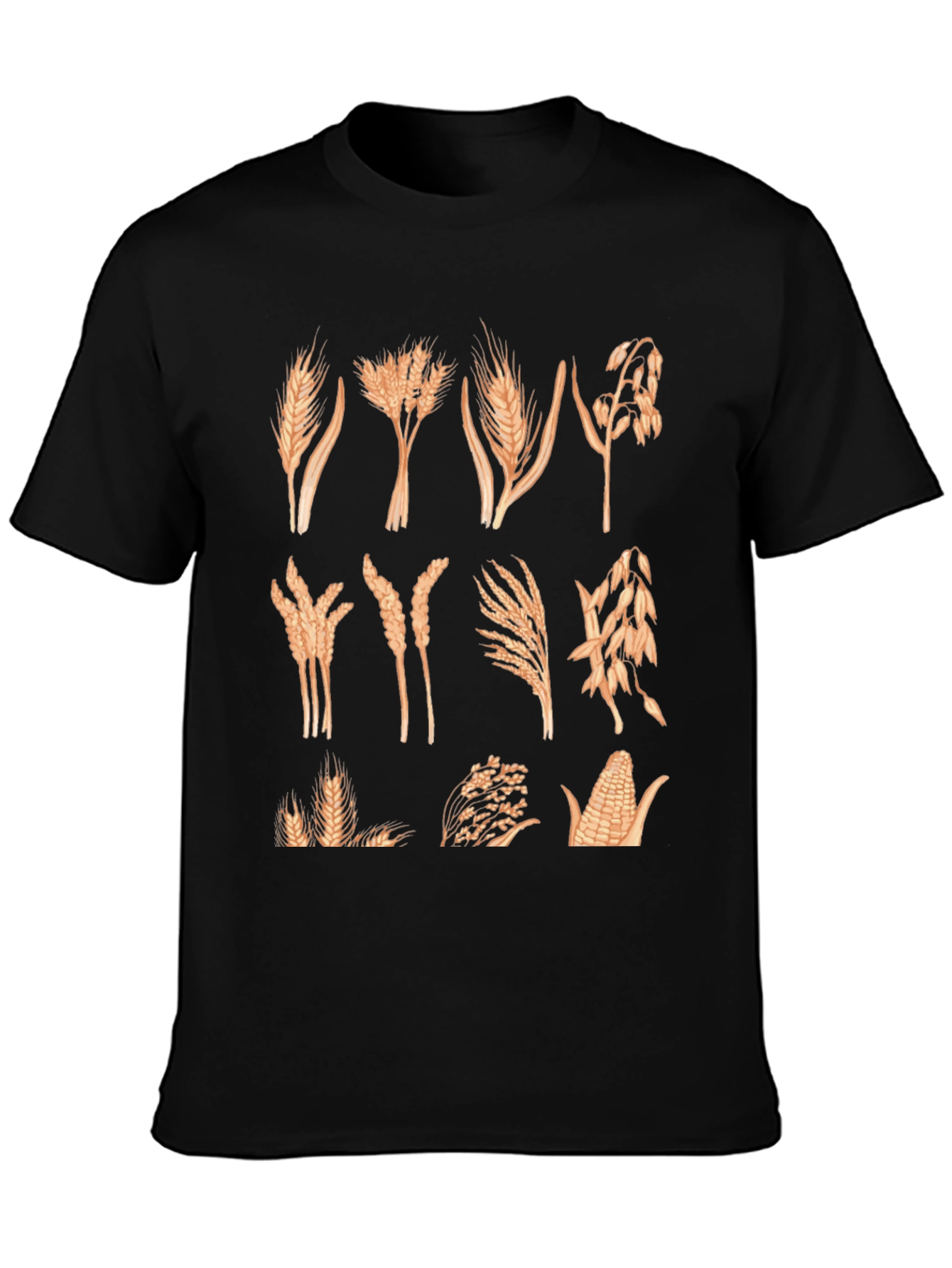 Wheat & Grain Graphic Tee - Unisex Black T-Shirt