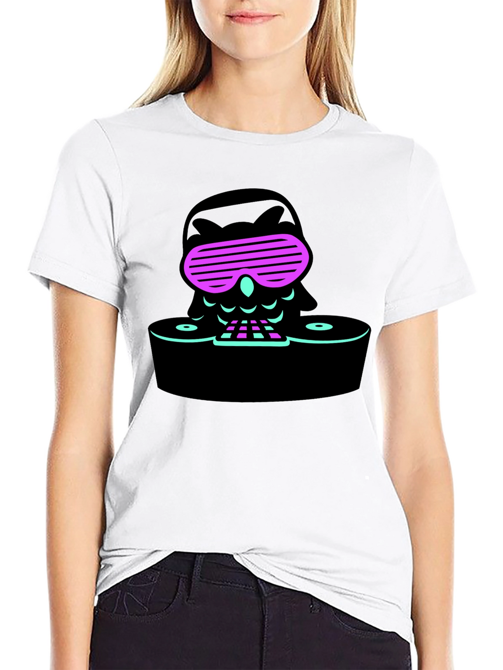 Cool Owl DJ Black T-Shirt
