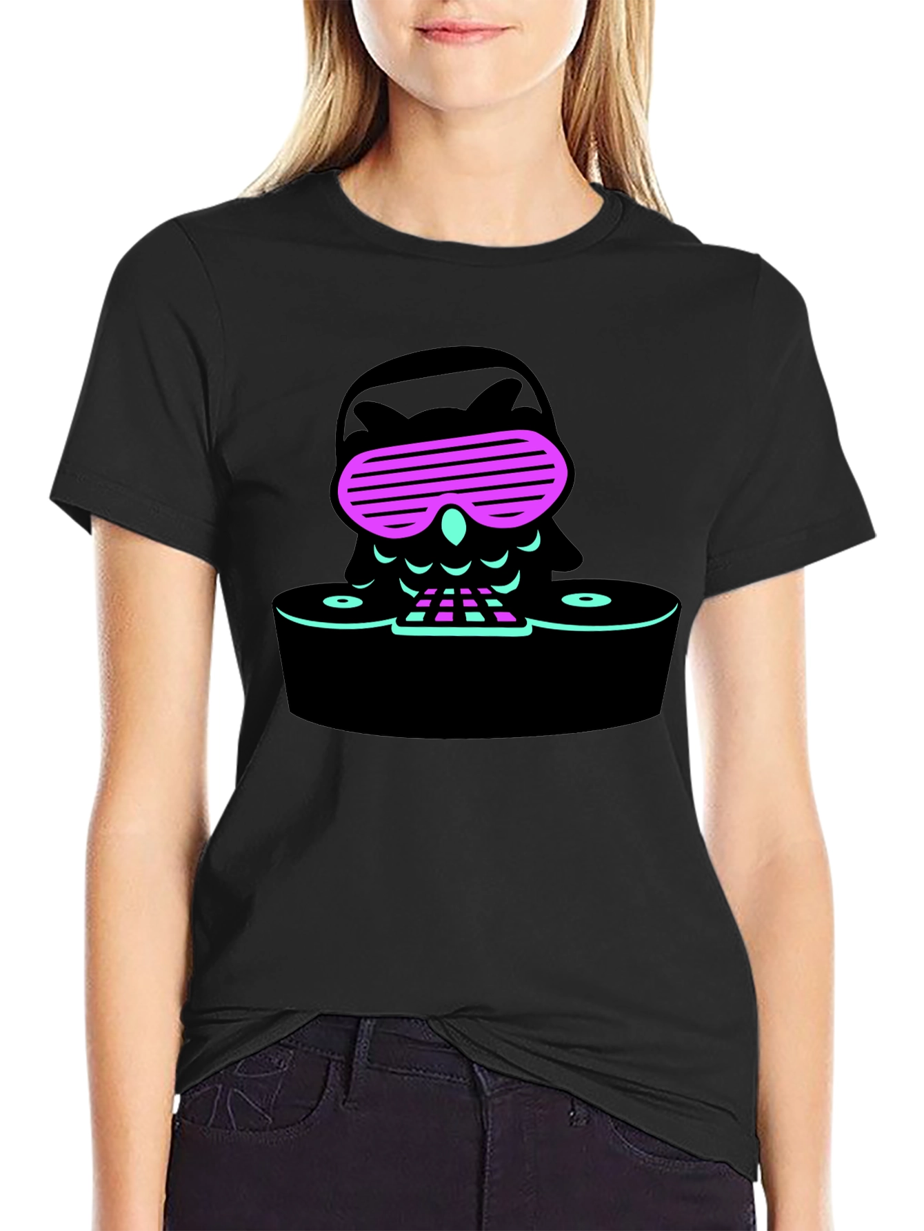 Cool Owl DJ Black T-Shirt