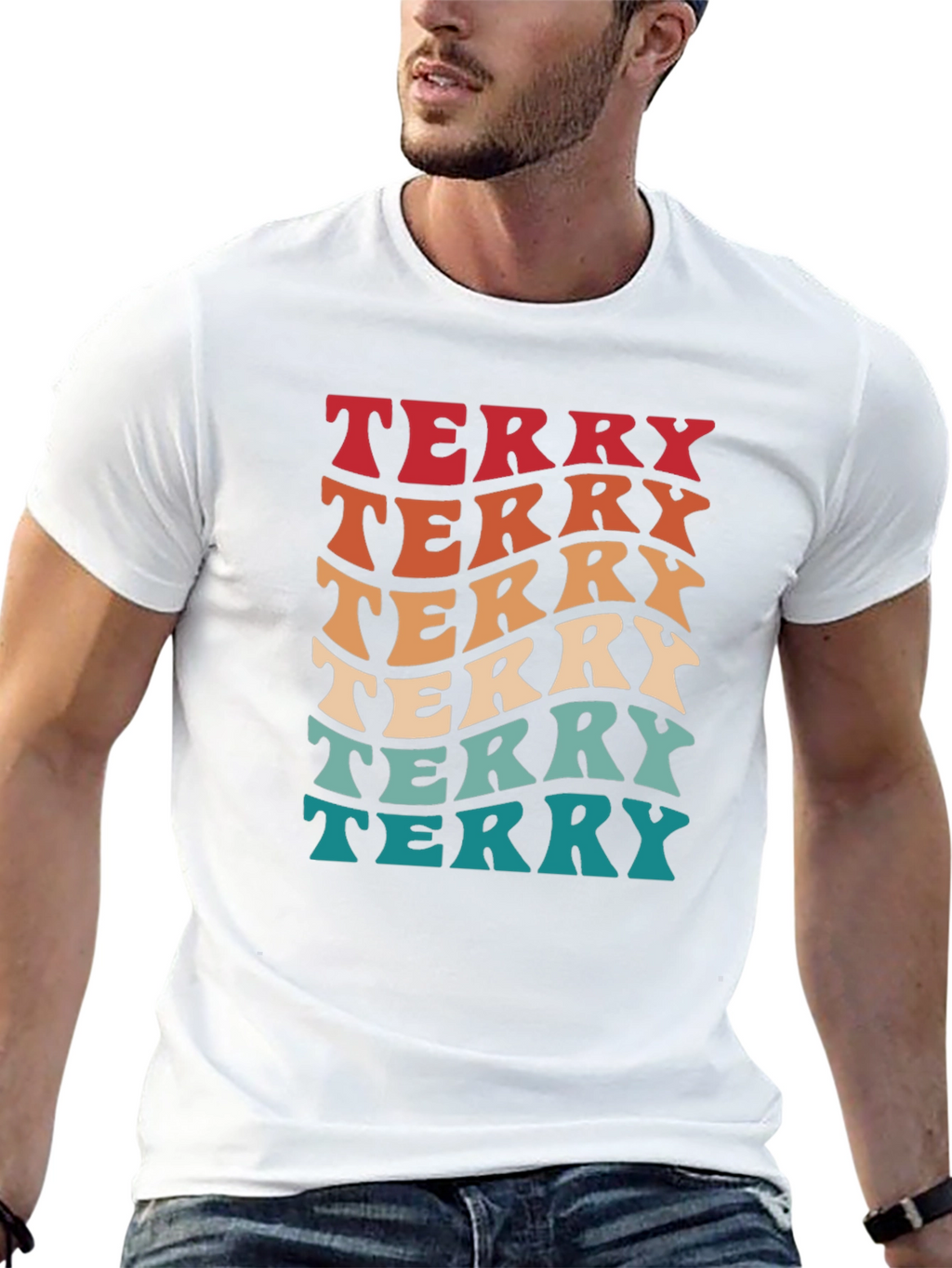 Retro Terry T-Shirt - Groovy Name Tee