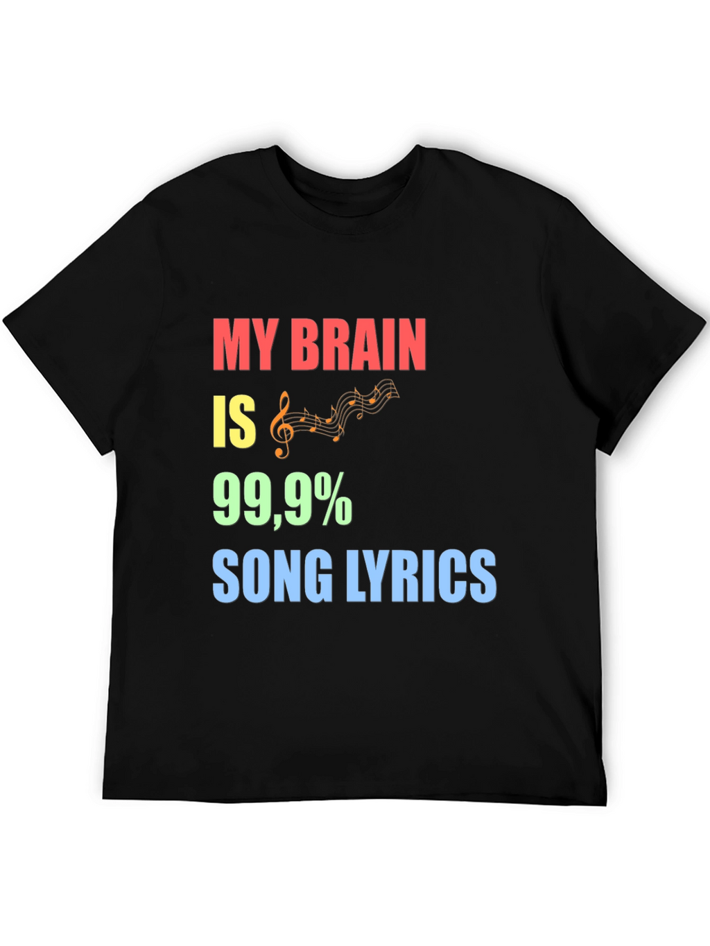 Song Lyrics Brain T-Shirt - Music Lover Tee