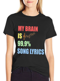 Song Lyrics Brain T-Shirt - Music Lover Tee