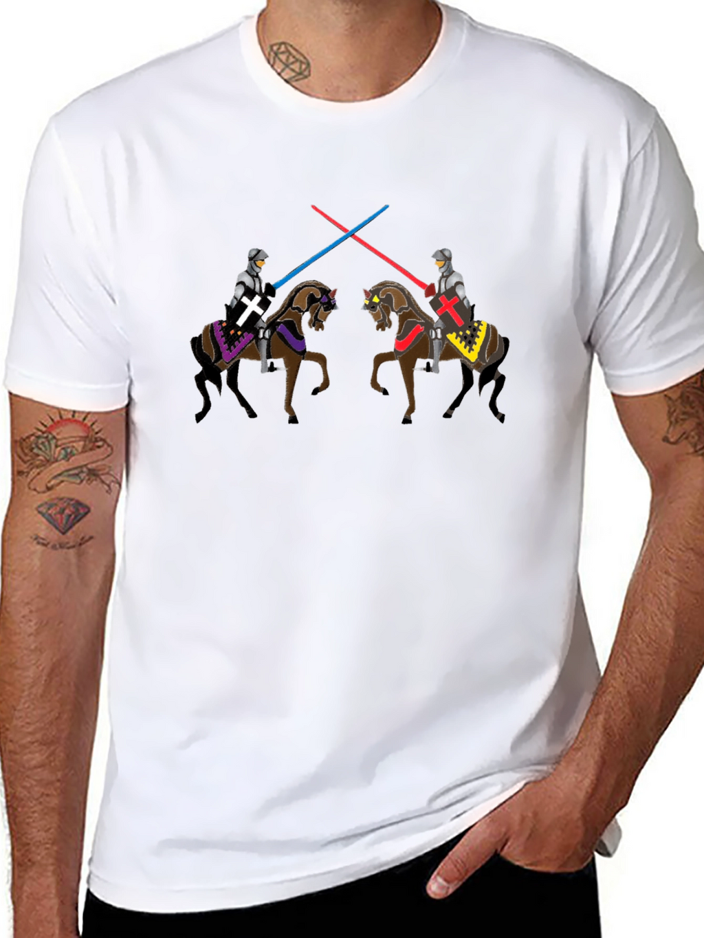 Jousting Knights Lightsaber T-Shirt