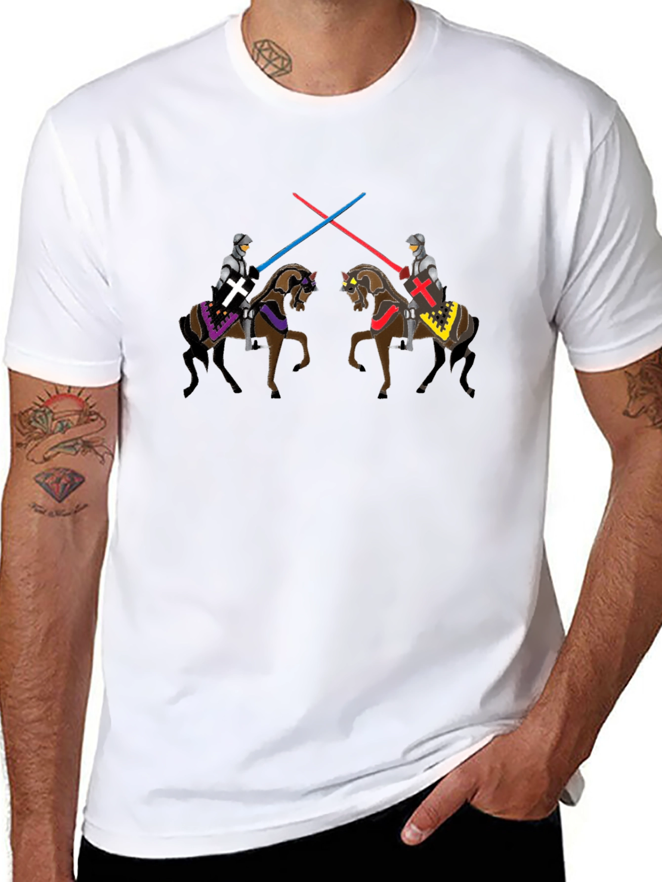 Jousting Knights Lightsaber T-Shirt