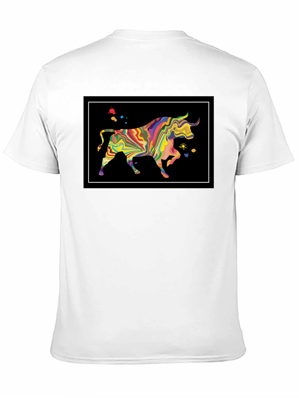 Abstract Bull Graphic Black T-Shirt