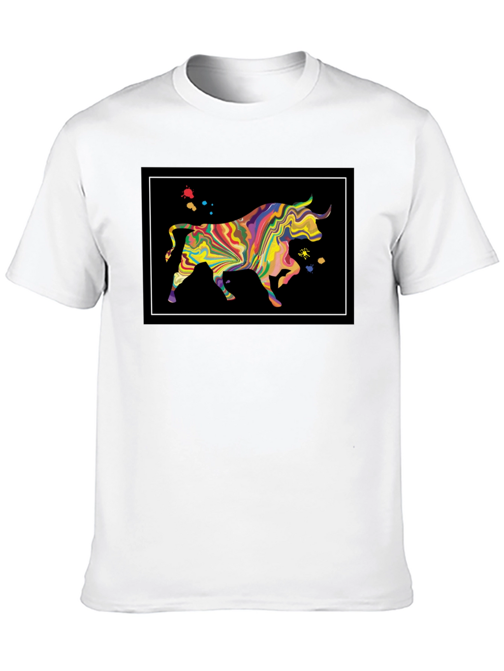 Abstract Bull Graphic Black T-Shirt