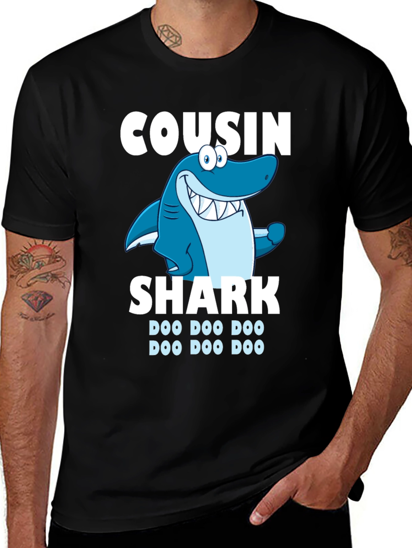 Cousin Shark T-Shirt - Doo Doo Doo Funny Family Tee