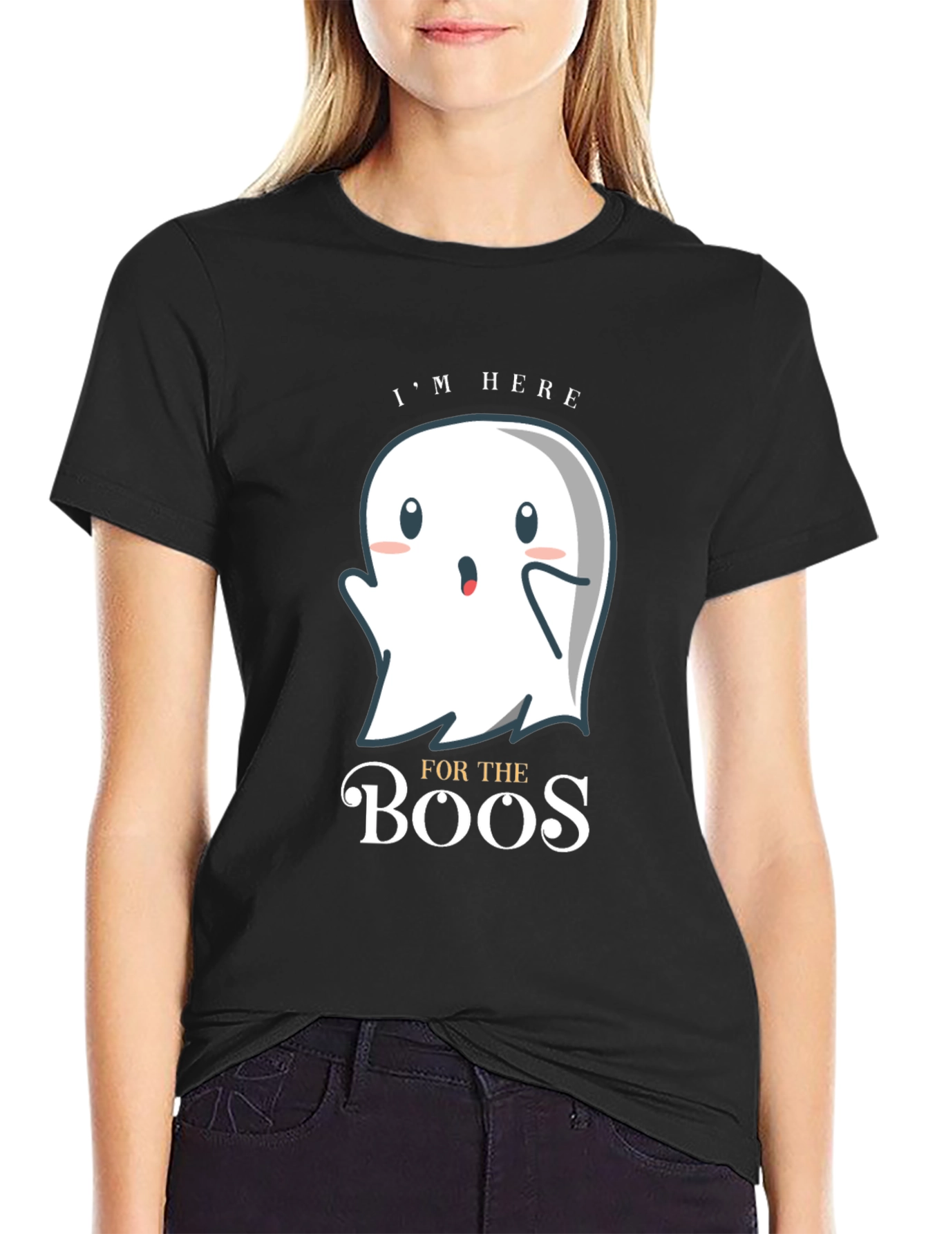 Funny Halloween Ghost T-Shirt - Im Here for the Boos