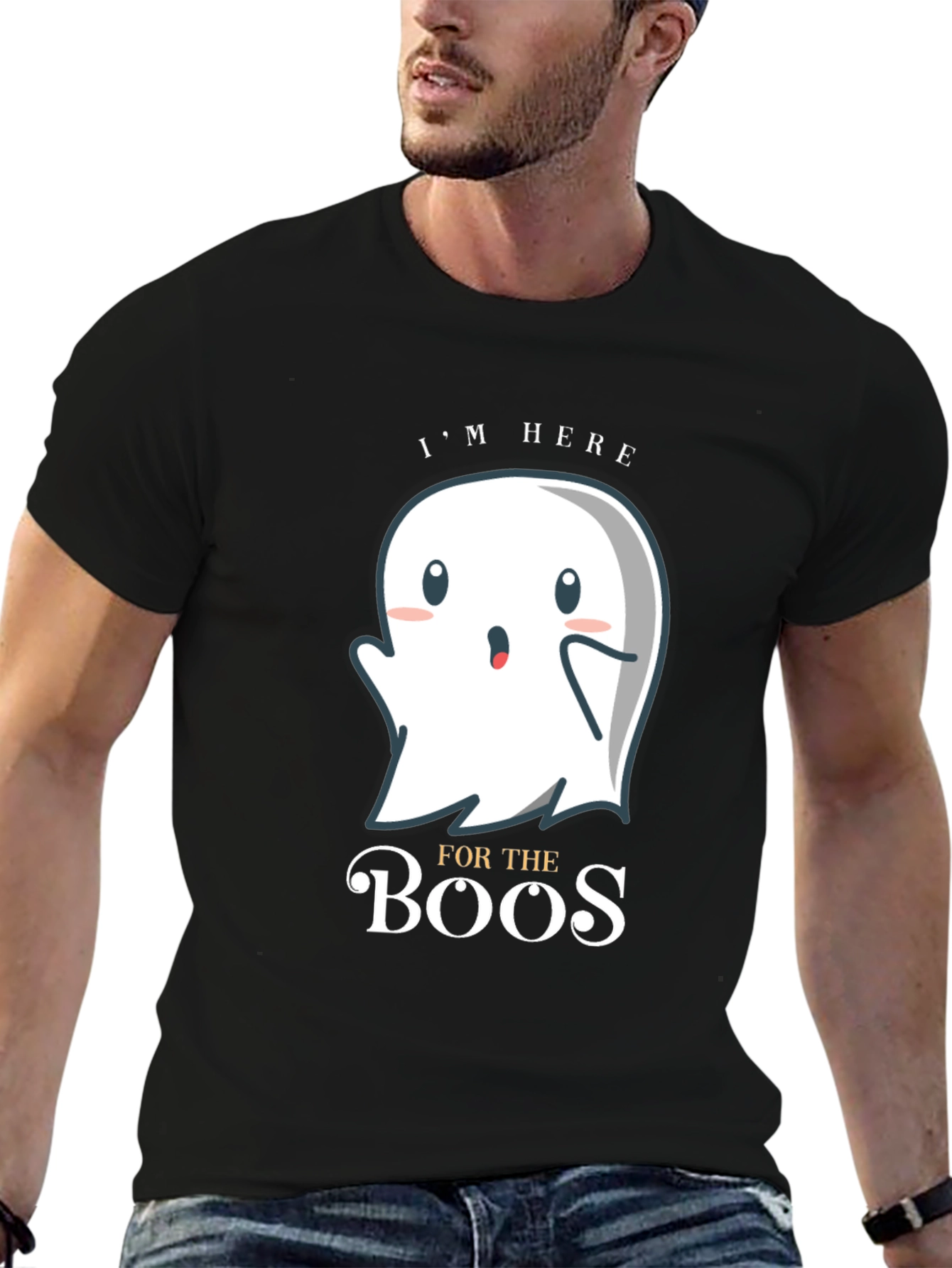 Funny Halloween Ghost T-Shirt - Im Here for the Boos